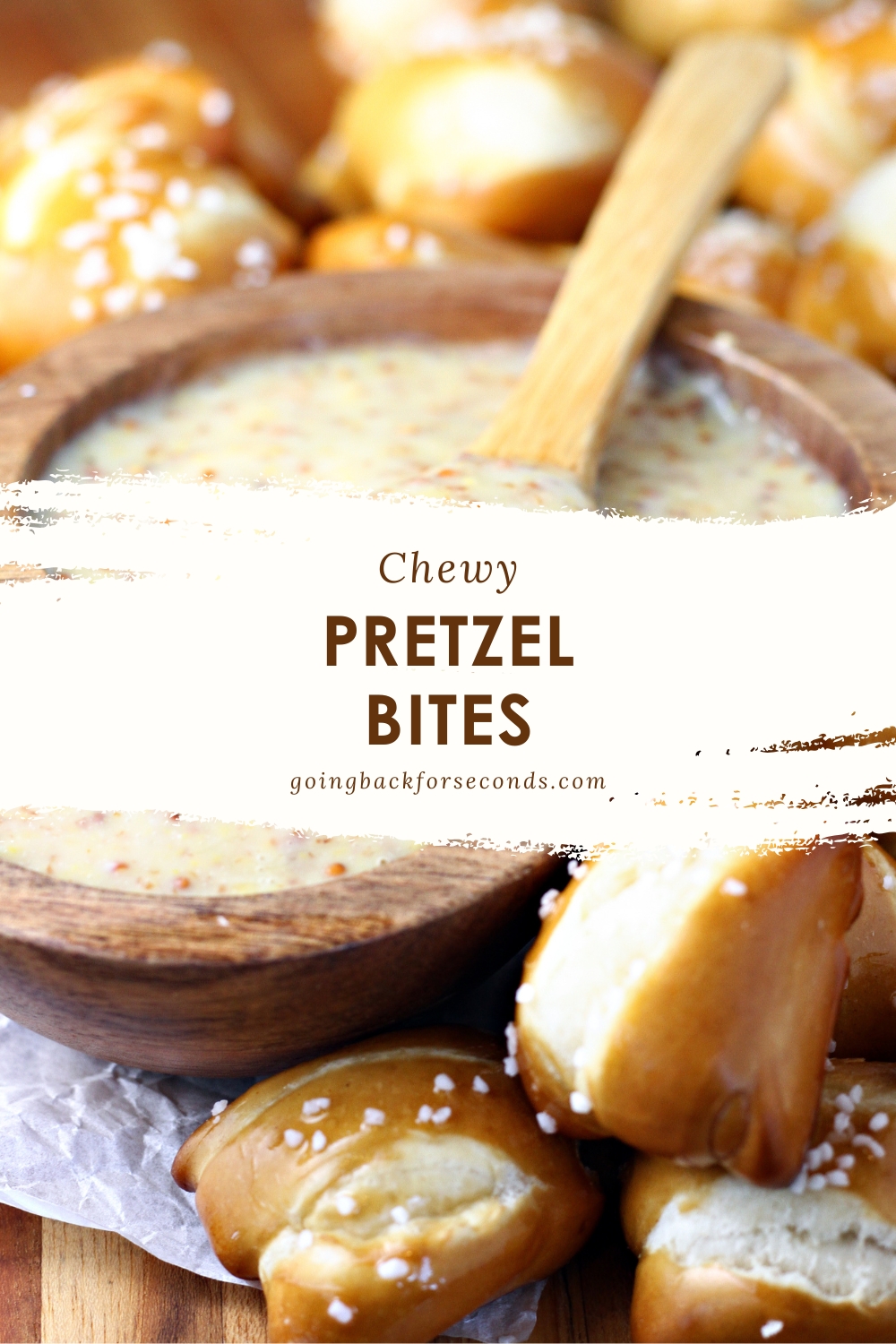 Chewy Pretzel Bites with Honey Mustard Dipping Sauce